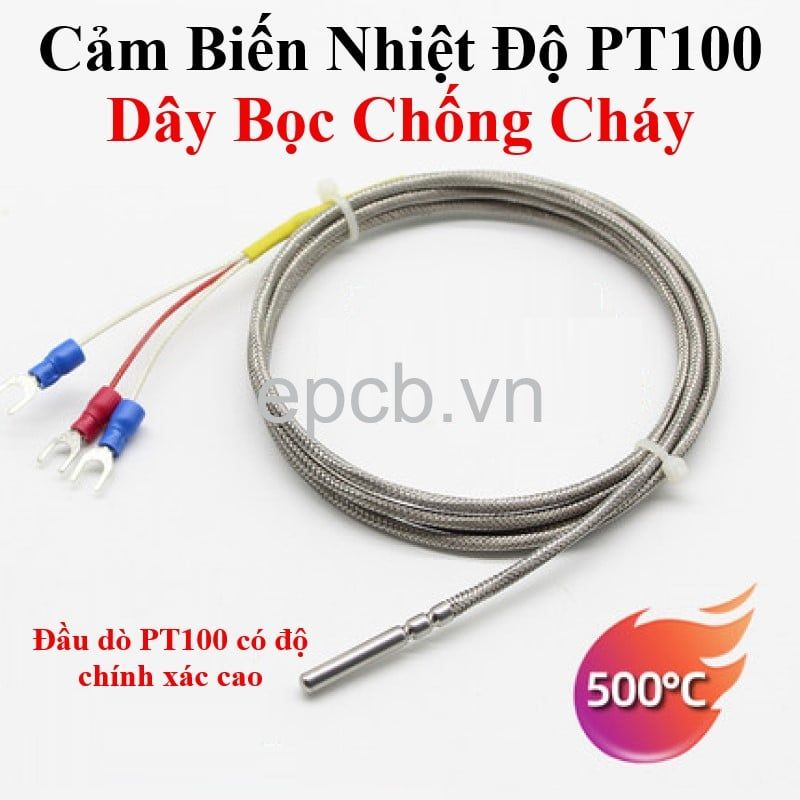 Cảm biến nhiệt độ PT100 dây bảo vệ chịu nhiệt cao