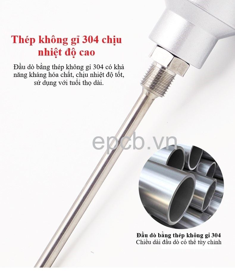 Cảm biến nhiệt độ PT100 bọc thép ES-PT100-HT-01 ( PT100 | 4-20mA | 0-10V )