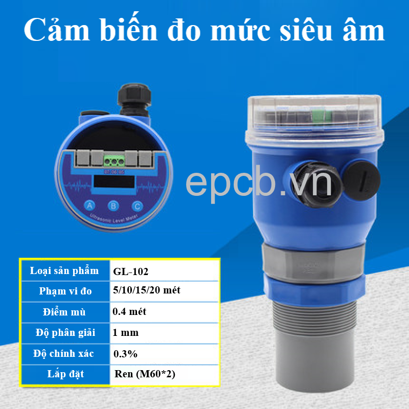 Cảm biến siêu âm đo mức nước ES-ULS-02 | 4-20mA | RS485 | Giá tốt