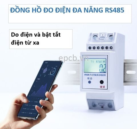 Đồng hồ đo điện 1 pha 3 pha đa năng hỗ trợ điều khiển bật tắt RS485