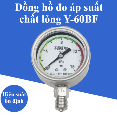 Đồng hồ đo áp suất chất lỏng Y-60BF vật liệu thép không gỉ