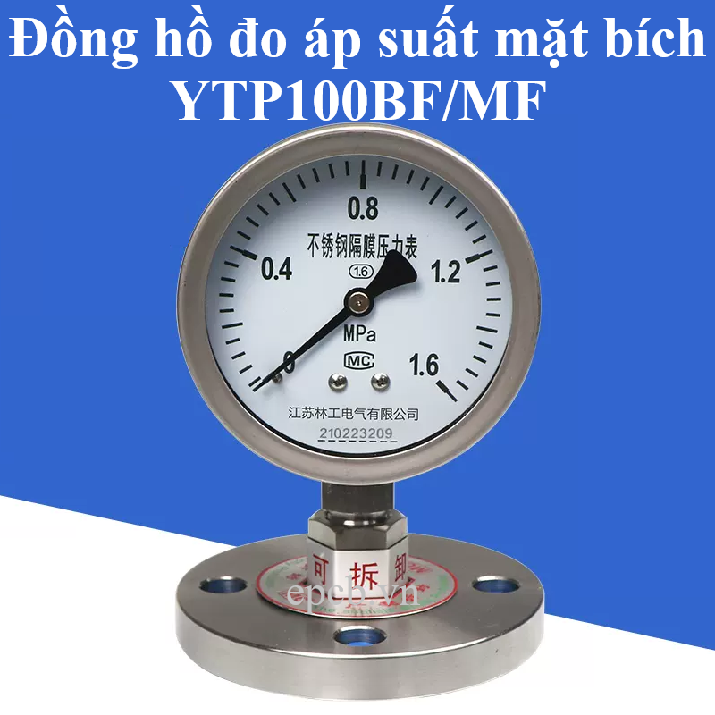  Đồng hồ đo áp suất mặt bích YTP100BF/MF 