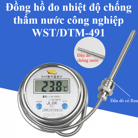 Đồng hồ đo nhiệt độ chống thấm nước công nghiệp WST/DTM-491