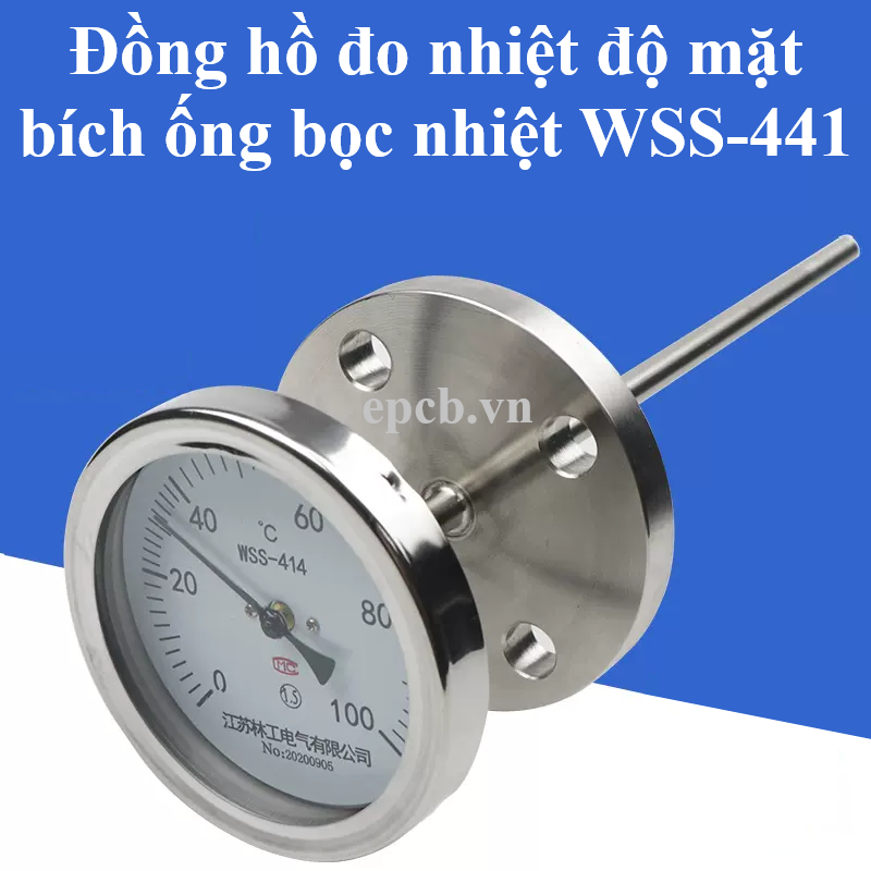  Đồng hồ đo nhiệt độ mặt bích ống bọc nhiệt WSS-441 
