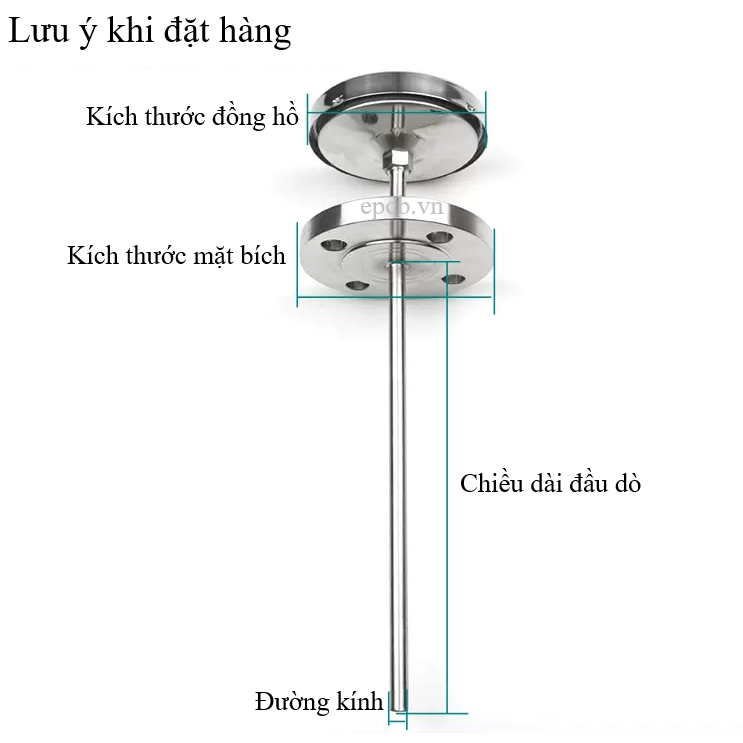 Đồng hồ đo nhiệt độ mặt bích ống bọc nhiệt WSS-441