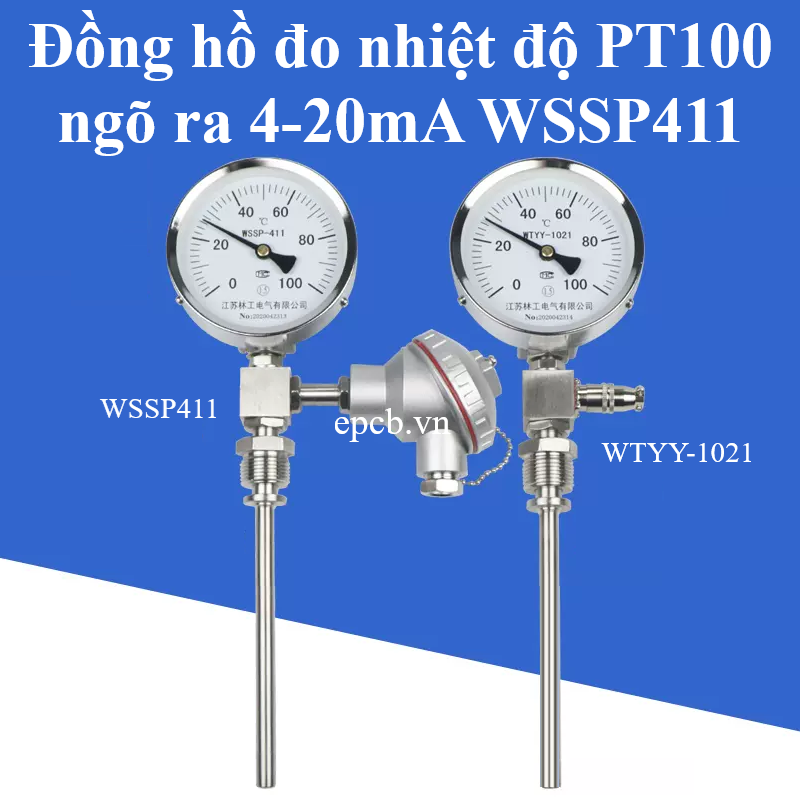 Đồng hồ đo nhiệt độ PT100 ngõ ra 4-20ma WSSP411