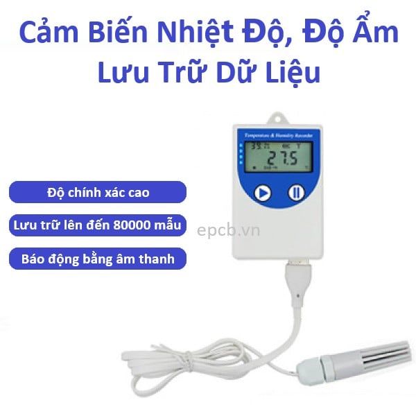 Đồng hồ hiển thị nhiệt độ, độ ẩm và lưu trữ dữ liệu EDL-TH02