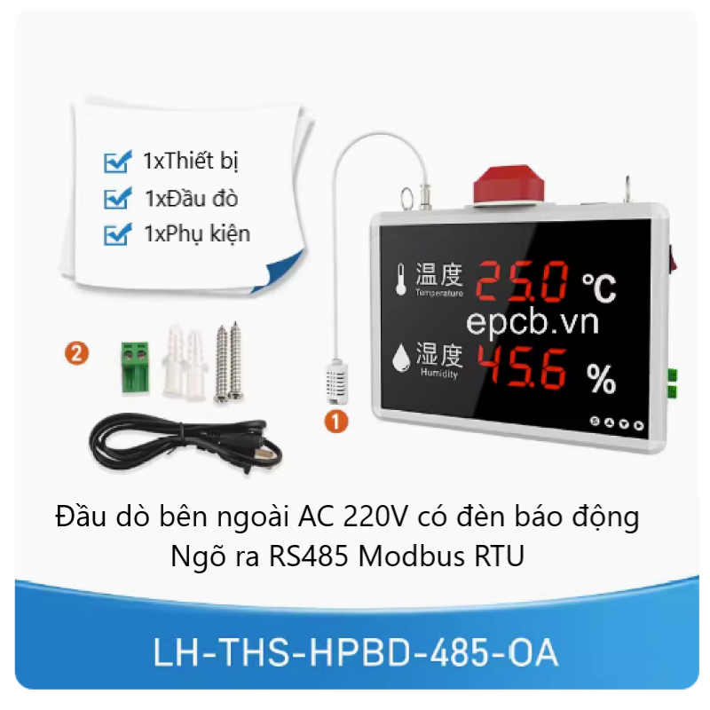  Đồng hồ Led đo nhiệt độ độ ẩm LH-THS hỗ trợ RS485 Modbus RTU 
