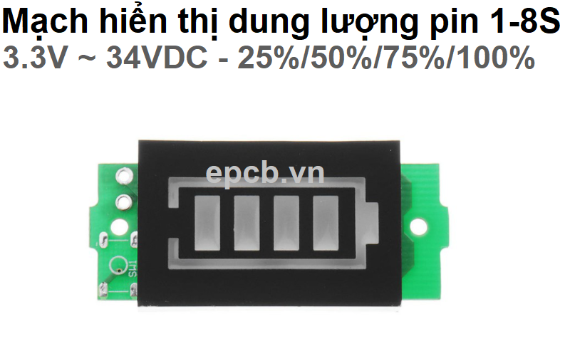 Mạch LED Hiển Thị Dung Lượng Pin Lithium S1-S8