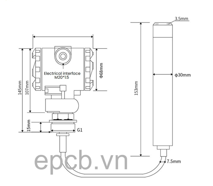 Cảm biến đo mức chất lỏng chống ăn mòn ES-LSL-02