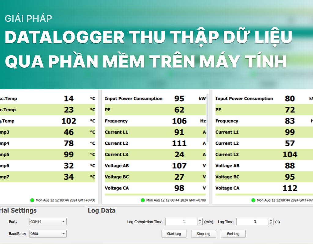 Giải pháp Datalogger thu thập dữ liệu qua phần mềm trên máy tính