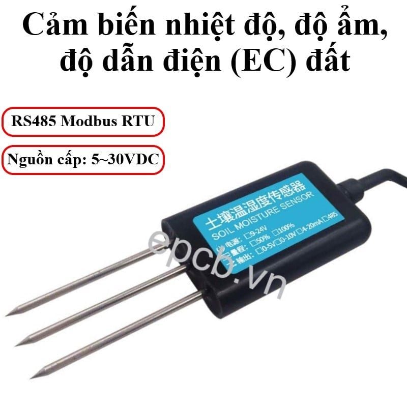 Cảm biến nhiệt độ độ ẩm độ dẫn điện (EC) đất 3 trong 1 ES-SM-THEC-01 ( RS485 Modbus RTU)