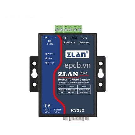 Bộ chuyển đổi RS485 Modbus RTU sang TCP/IP Ethernet ZLAN5143