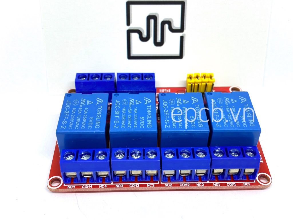 Mạch 4 Relay Opto Chọn Mức Kích High/Low 5VDC