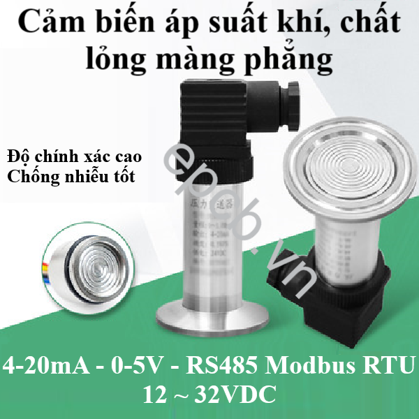 Cảm biến áp suất khí, chất lỏng màng phẳng ES-PR-05 (4-20mA | 0-5V | RS485 Modbus RTU)