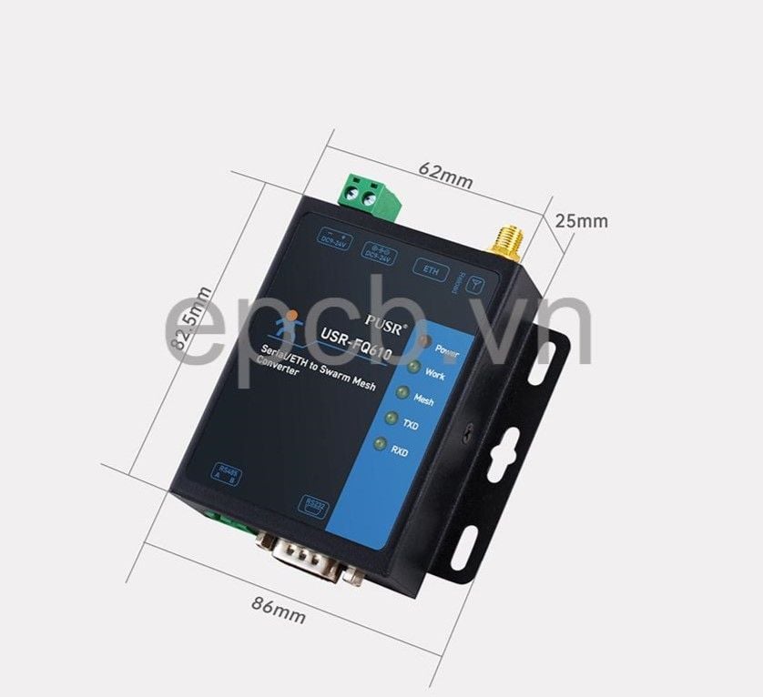Bộ Chuyển Đổi RS232/RS485/Ethernet sang Mạng Không Dây Swarm Mesh USR-FQ610