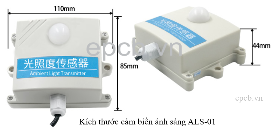 Cảm biến ánh sáng công nghiệp ES-ALS-01 (RS485 | 4-20mA)