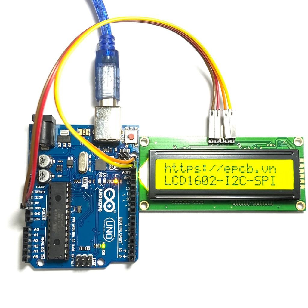 LCD Text LCD1602 giao tiếp SPI I2C