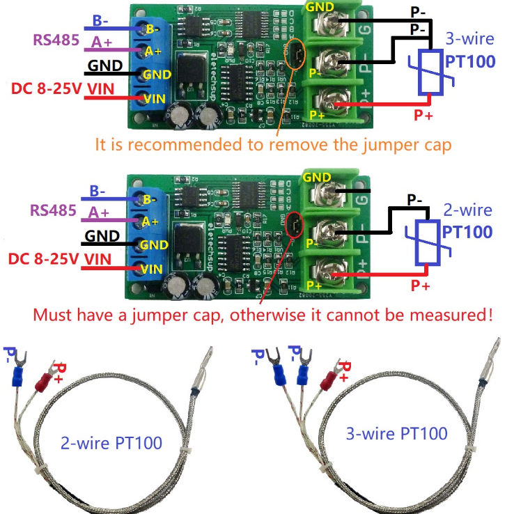 Mạch Cảm biến nhiệt độ PT100 RS485 Modbus RTU kết nối PLC (PTA9B01)