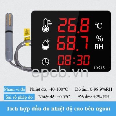 Đồng hồ đo nhiệt độ độ ẩm màn hình led hiển thị EP-LX915