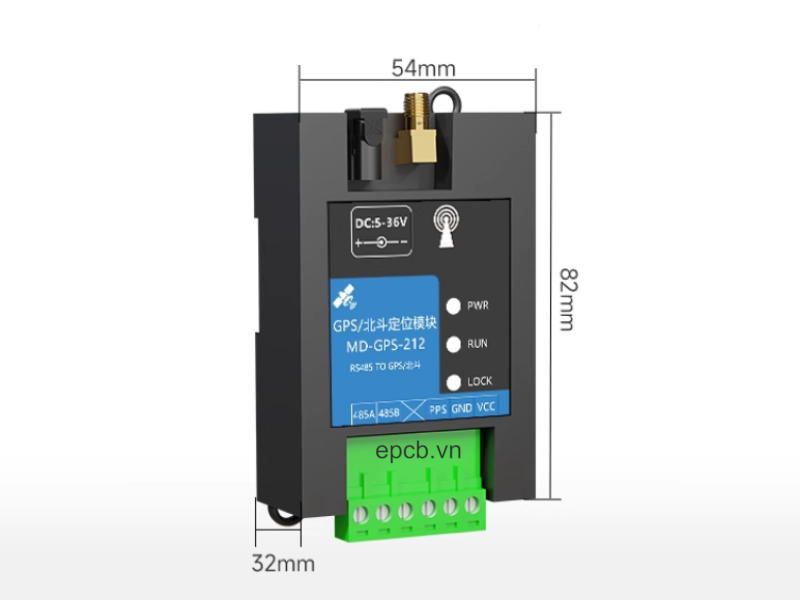 Bộ định vị đa chế độ GPS Beidou giao tiếp RS485 MDIOT MD-GPS-212