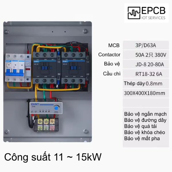 Tủ điều khiển 1 động cơ 3 pha chạy thuận nghịch