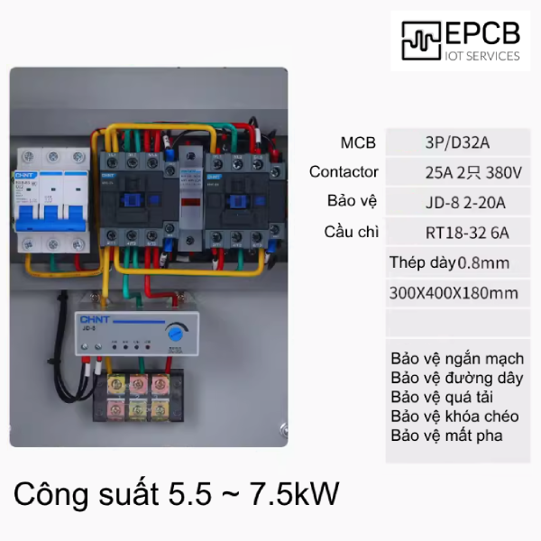 Tủ điều khiển 1 động cơ 3 pha chạy thuận nghịch