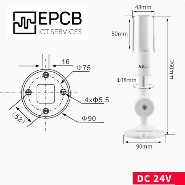 Đèn LED 3 màu cảnh báo chống cháy nổ máy CNC 24V