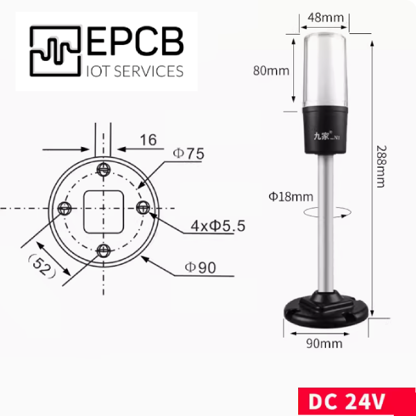 Đèn LED 3 màu cảnh báo chống cháy nổ máy CNC 24V