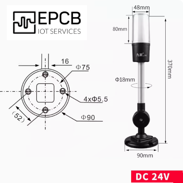 Đèn LED 3 màu cảnh báo chống cháy nổ máy CNC 24V