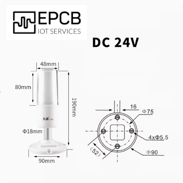 Đèn LED 3 màu cảnh báo chống cháy nổ máy CNC 24V