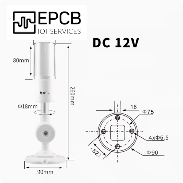 Đèn LED 3 màu cảnh báo chống cháy nổ máy CNC 24V