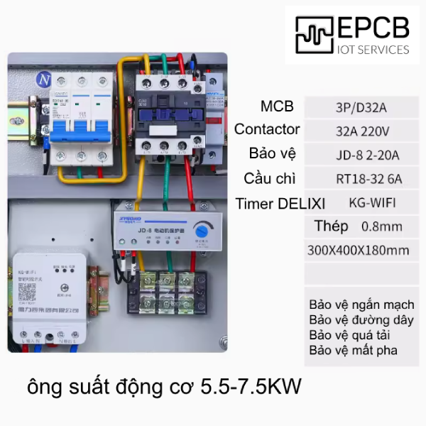 Tủ điều khiển động cơ kết nối WIFI hẹn giờ điều khiển bằng điện thoại