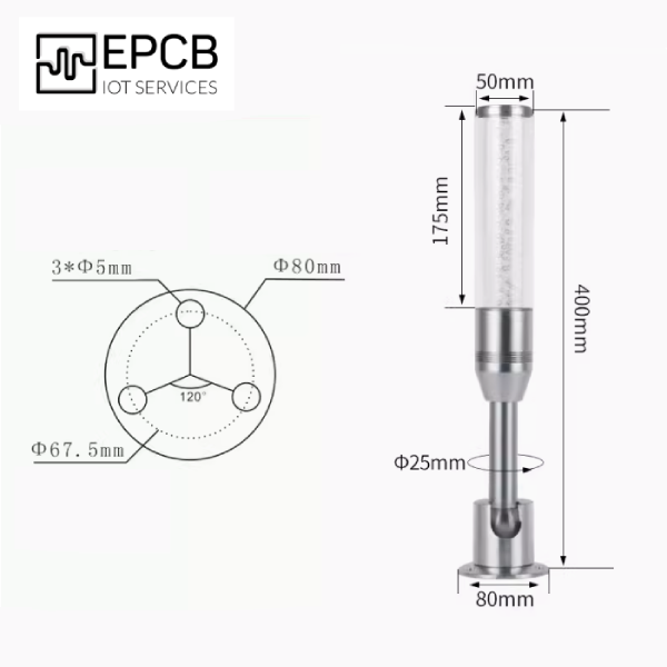 Đèn LED tích hợp 3 màu cảnh báo máy CNC 24V