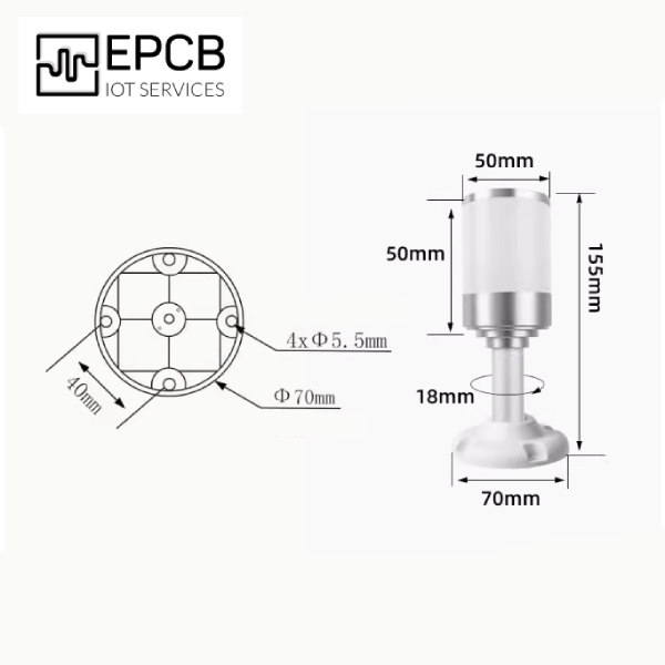 Đèn LED tích hợp 3 màu cảnh báo nhấp nháy máy CNC 24V