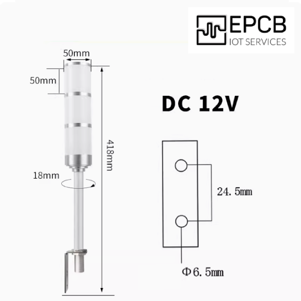 Đèn LED 3 màu cảnh báo kho xưởng 12V 24V