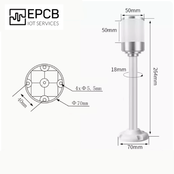 Đèn LED tích hợp 3 màu cảnh báo nhấp nháy máy CNC 24V