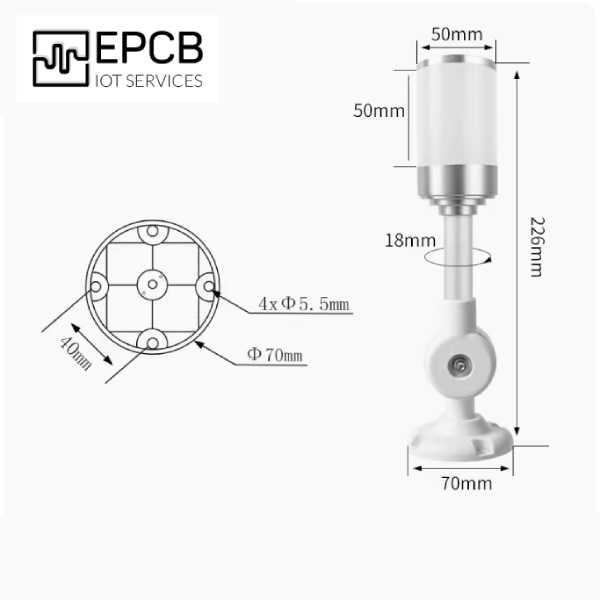 Đèn LED tích hợp 3 màu cảnh báo nhấp nháy máy CNC 24V