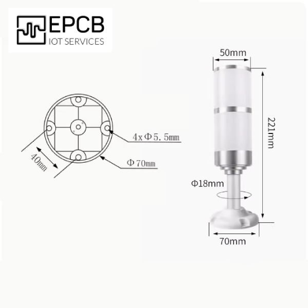 Đèn LED tích hợp 3 màu cảnh báo nhấp nháy máy CNC 24V