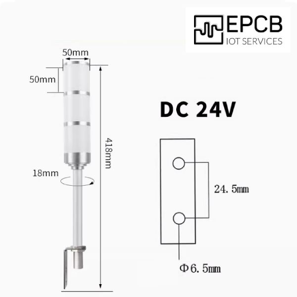 Đèn LED 3 màu cảnh báo kho xưởng 12V 24V