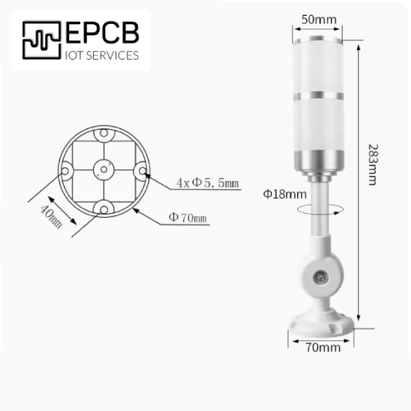 Đèn LED tích hợp 3 màu cảnh báo nhấp nháy máy CNC 24V