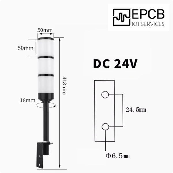 Đèn LED 3 màu cảnh báo kho xưởng 12V 24V