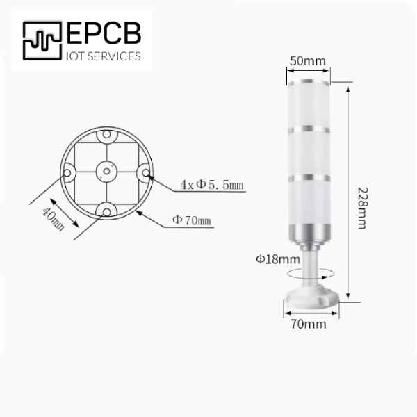 Đèn LED tích hợp 3 màu cảnh báo nhấp nháy máy CNC 24V