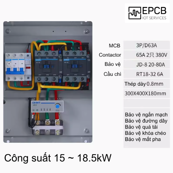 Tủ điều khiển 1 động cơ 3 pha chạy thuận nghịch