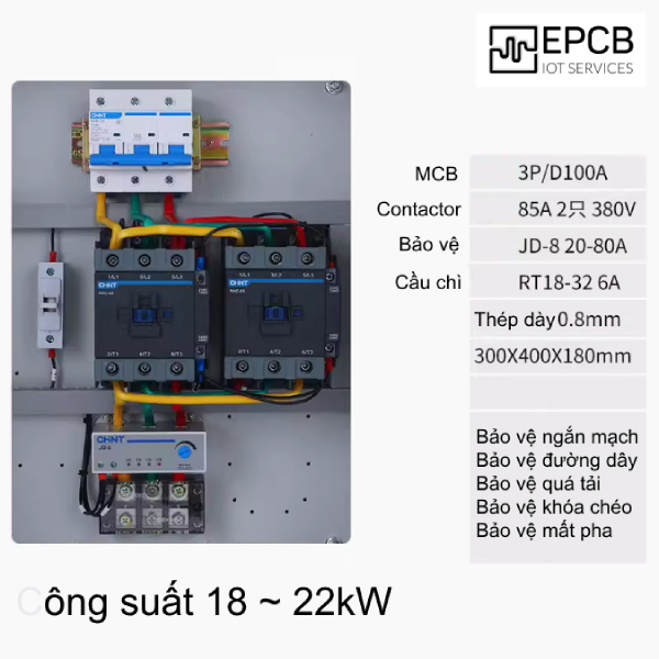Tủ điều khiển 1 động cơ 3 pha chạy thuận nghịch