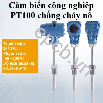 Cảm biến công nghiệp PT100 dạng đầu búa chống cháy nổ (4-20mA, 0-5V, 0-10V, RS485)