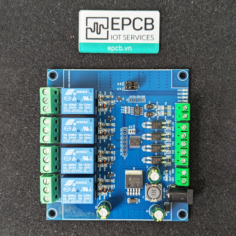 Mạch 4 Relay 4 Opto Giao Tiếp RS485 Modbus RTU kết nối PLC