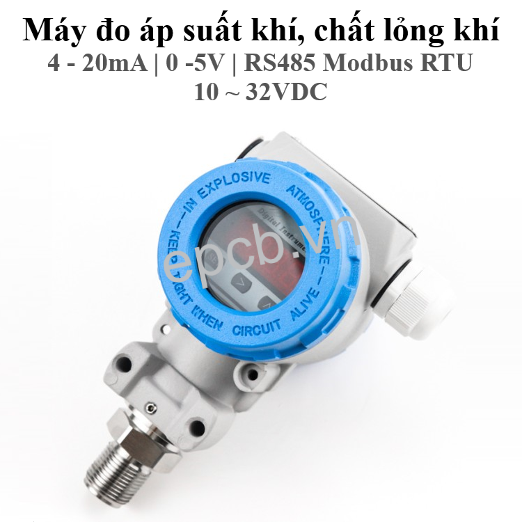 Máy đo áp suất khí, chất lỏng , dầu ES-PR-02 (4-20mA | 0-5V | RS485 Modbus RTU)