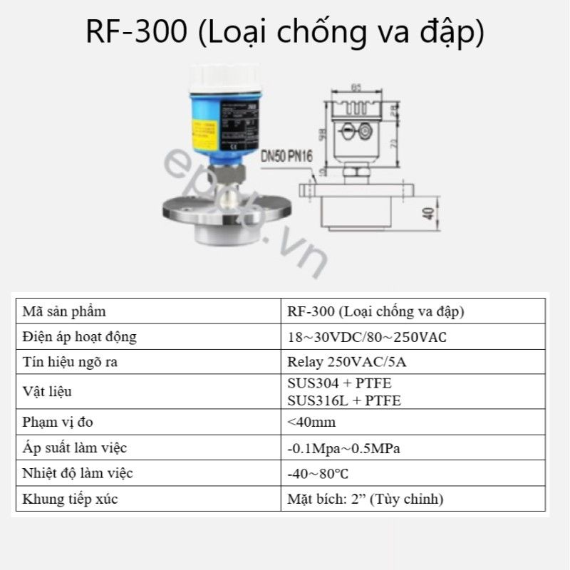 Thiết bị cảm biến đo mức điện dung ES-RF-ALS