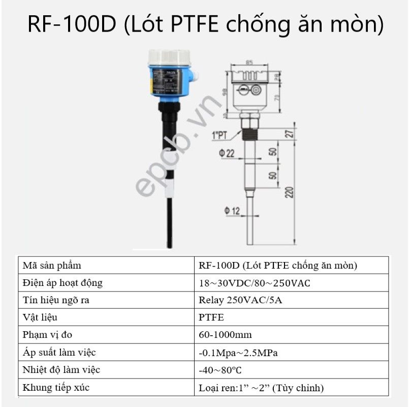 Thiết bị cảm biến đo mức điện dung ES-RF-ALS